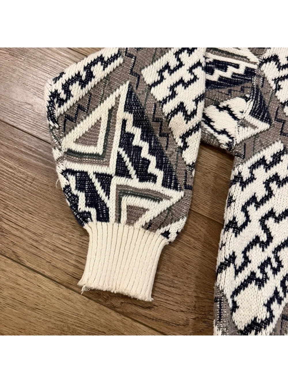 Vtg 90s Jantzen Geometric Knit Sweater Men L Grandpa Cosby
